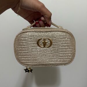 Dior Limited Edition Gold Textured Cosmetic Case New/Unused